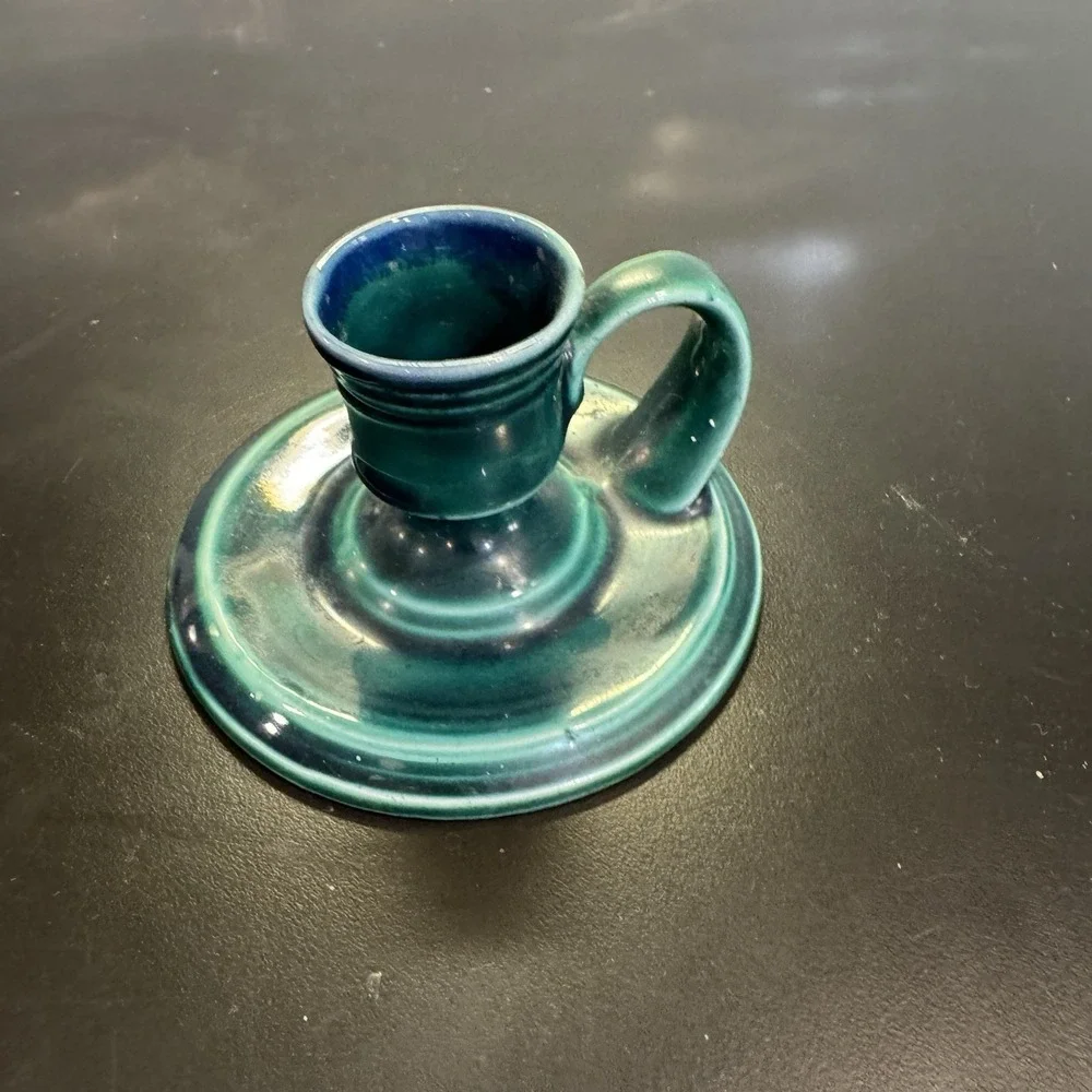 Pottery Green Candlestick Holder Handmade by St Michael's House‎ Dublin Ireland